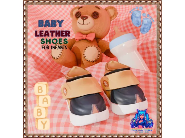Alpha Leather Baby Shoes by PastelPaws - The Sims 4 Custom Content