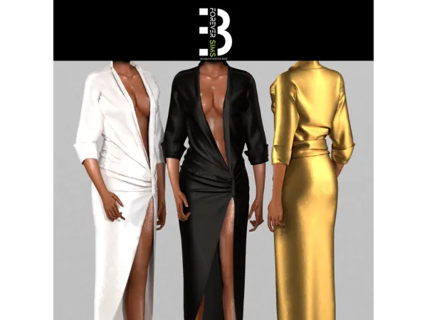 Alpha ELLIE CETIM DRESS - The Sims 4 Custom Content