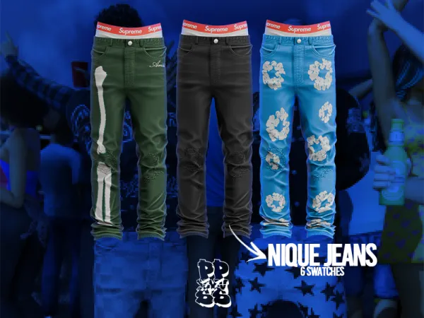 Alpha POPPIN Nique Jeans (Standard Version) - The Sims 4 Custom Content