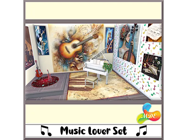 Mix Music Lovers Set by _MDE_ - The Sims 4 Custom Content