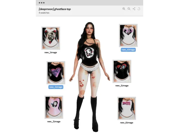 Mix ghostface top by deepmoon - The Sims 4 Custom Content