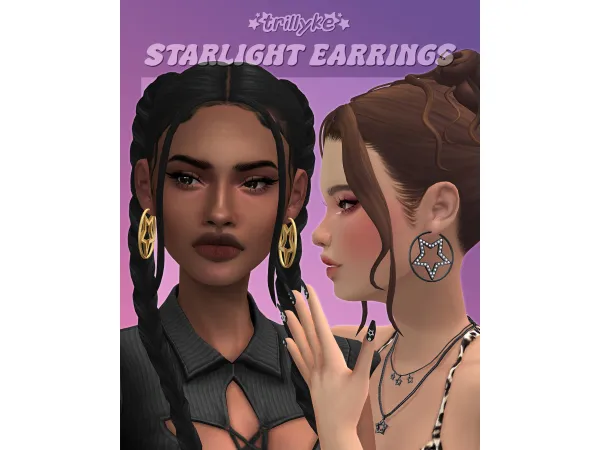 Maxis Match Starlight Earrings by trillyke - The Sims 4 Custom Content