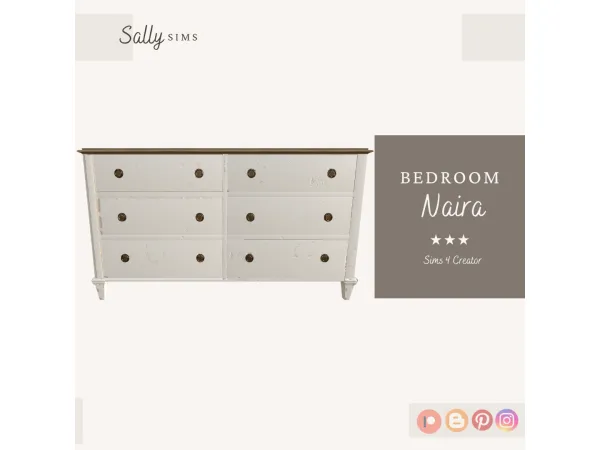 Alpha Naira Chest of Drawers - The Sims 4 Custom Content