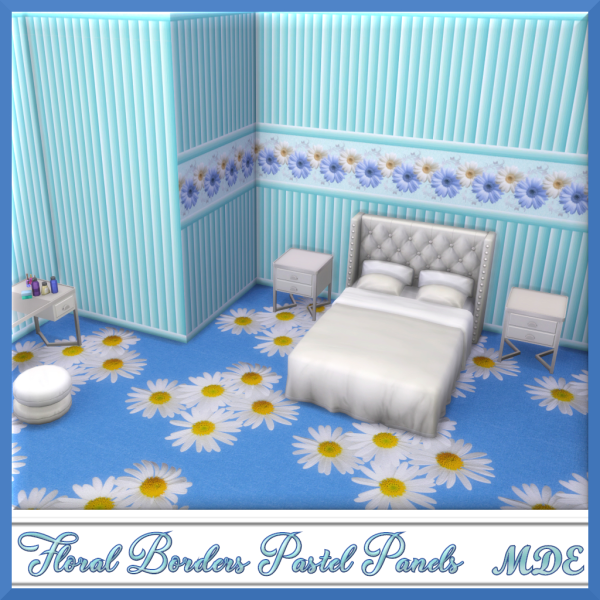 Maxis Match Floral Borders Pastel Panels by mde - The Sims 4 Custom Content