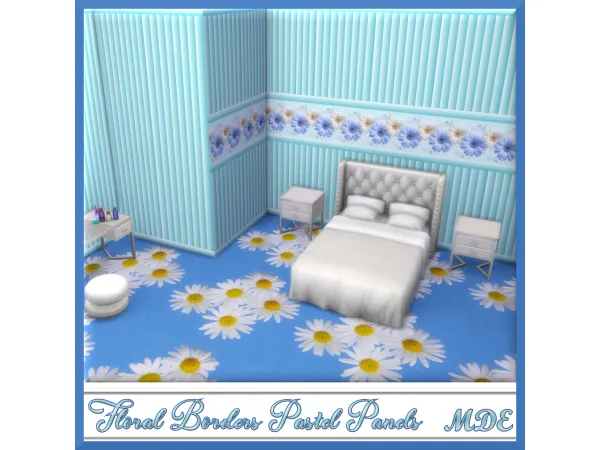 Maxis Match Floral Borders Pastel Panels by _MDE_ - The Sims 4 Custom Content