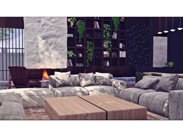 Alpha Arcum Living Room - The Sims 4 Custom Content