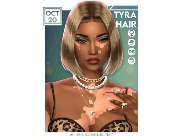 Maxis Match Tyra Hair by aharris00britney - The Sims 4 Custom Content