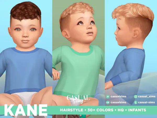 Alpha Kane Hairstyle for Infants - The Sims 4 custom content