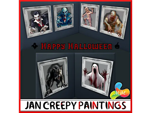 Mix Jan Creepy Paintings - The Sims 4 Custom Content