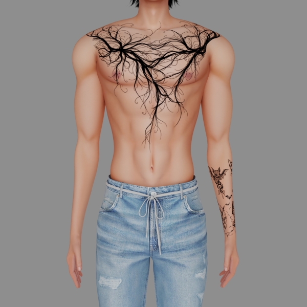 Mix Male tattoo 48 by simmer_creator - The Sims 4 Custom Content