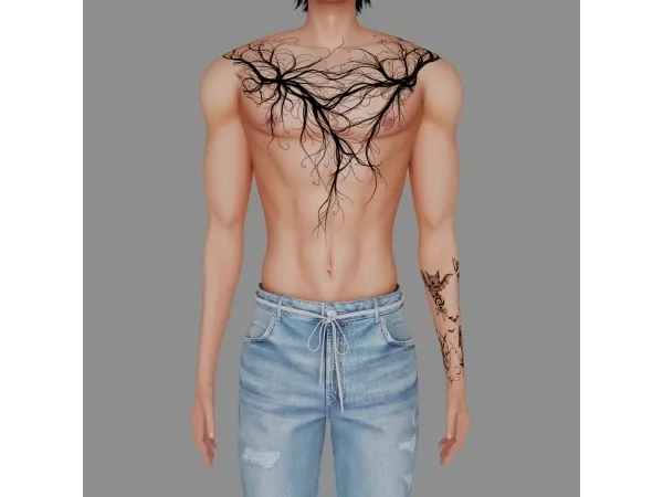 Mix Male tattoo 48 - The Sims 4 Custom Content
