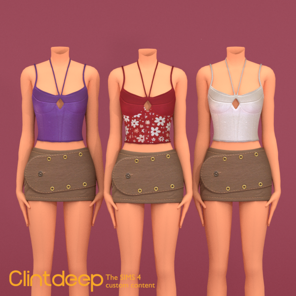 Alpha Nicole Corset Top With Mini Skirt by simsfinds - The Sims 4 Custom Content