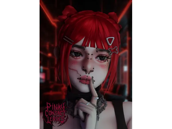 Mix Pinky Doll Functional Contacts by Plumiii - The Sims 4 Custom Content