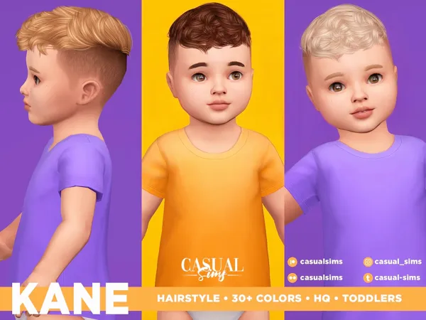 Alpha Casual Sims casualsimscc Seguir Kane Hairstyle for Toddlers - The Sims 4 Custom Content