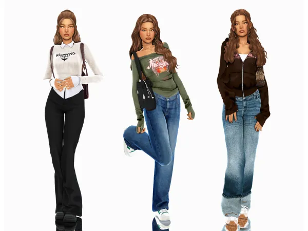 Alpha Back to School looks by wannabe - The Sims 4 Custom Content