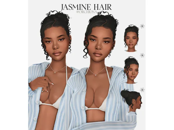 Maxis Match JASMINE HAIR by orchiona_ - The Sims 4 Custom Content