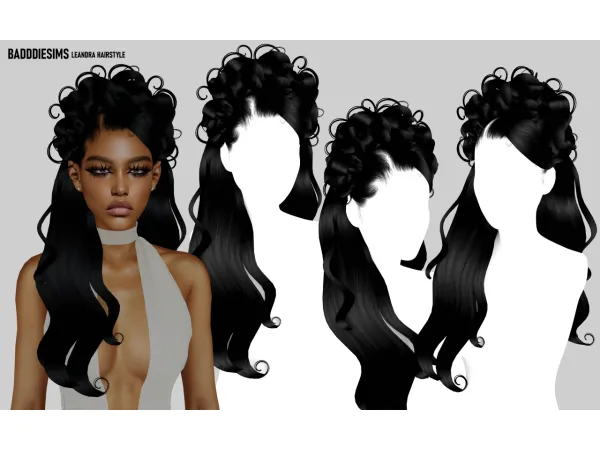 Alpha LEANDRA HAIRSTYLE by BadddieSims - The Sims 4 Custom Content