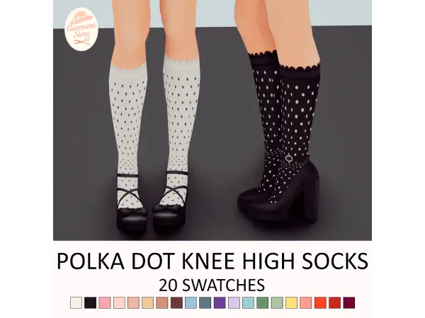 Polka Dot Knee-High Socks By Guemara