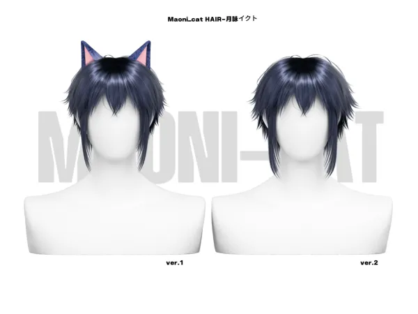 Alpha HAIR u6708u548fu30a4u30afu30c8ver1 by Maonicat - The Sims 4 Custom Content