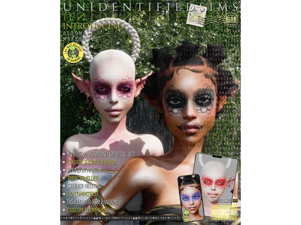 Mix bloom makeup and genetics set - The Sims 4 Custom Content