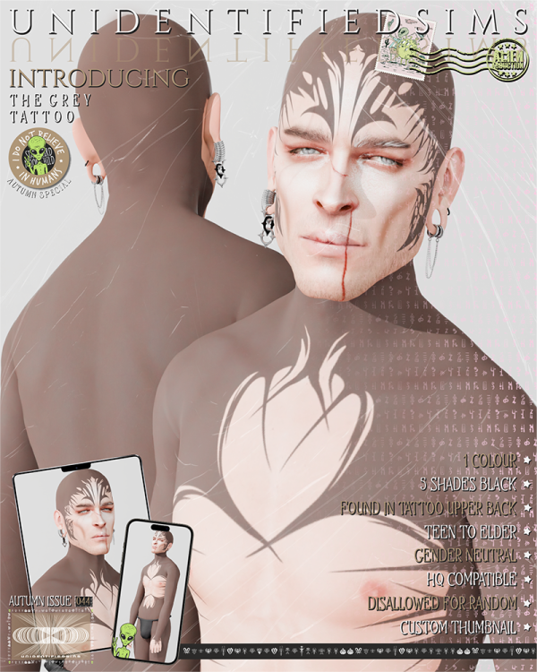 Mix the grey tattoo by unidentifiedsims - The Sims 4 Custom Content