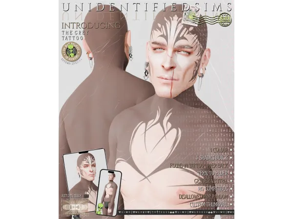 Mix the grey tattoo - The Sims 4 Custom Content