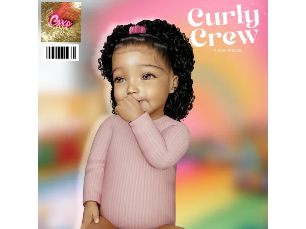 Alpha Curly Crew Hair Pack by cecesimsxo - The Sims 4 Custom Content