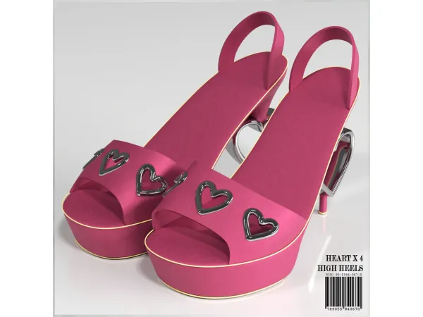 Alpha HeartX4 High Heels by mirosims2020 - The Sims 4 Custom Content