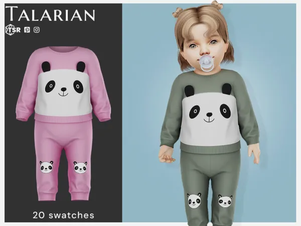 Mix Elizabeth Panda Outfit (Infant) by talarian - The Sims 4 Custom Content