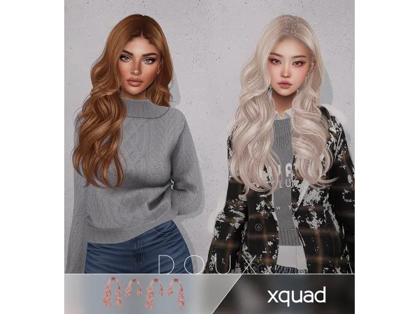 Alpha Doux XQuad Hairstyle - The Sims 4 Custom Content