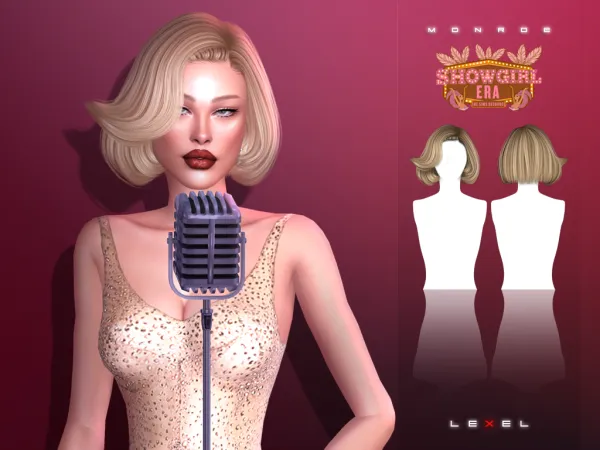 Alpha Monroe adult hairstyle - The Sims 4 Custom Content