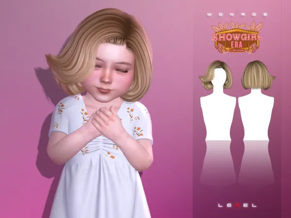 Alpha Monroe toddler hairstyle - The Sims 4 Custom Content