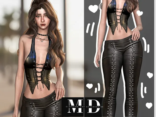 Alpha Leather pants na0394 - The Sims 4 Custom Content