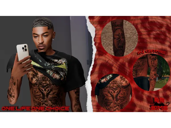 Mix One Life One Choice Tattoo Pack by brownbbysims - The Sims 4 Custom Content