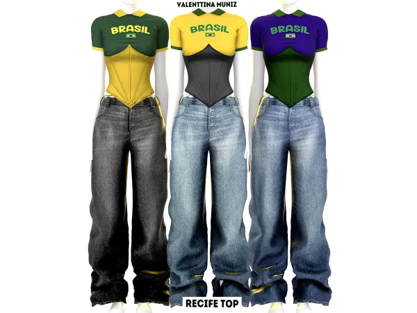 Mix Recife Set (Brasil com S collection) Valenttina Muniz Brazil Core style - The Sims 4 Custom Content