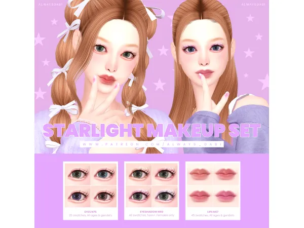 Mix [AlwaysDabi] Starlight Makeup Set - The Sims 4 Custom Content