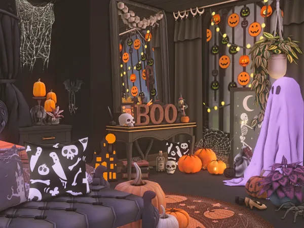 Maxis Match Spooku Bedroom Room - The Sims 4 Custom Content