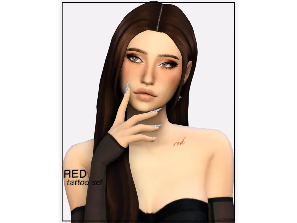 Mix Red Tattoo Set - The Sims 4 Custom Content