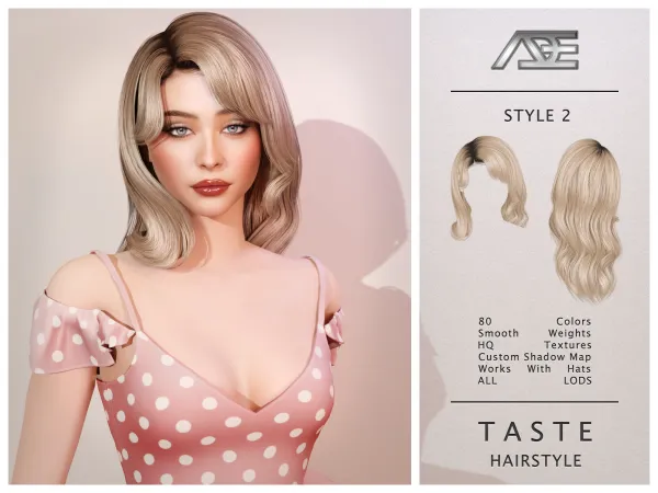 Alpha Taste Style 2 (Hairstyle) - The Sims 4 Custom Content