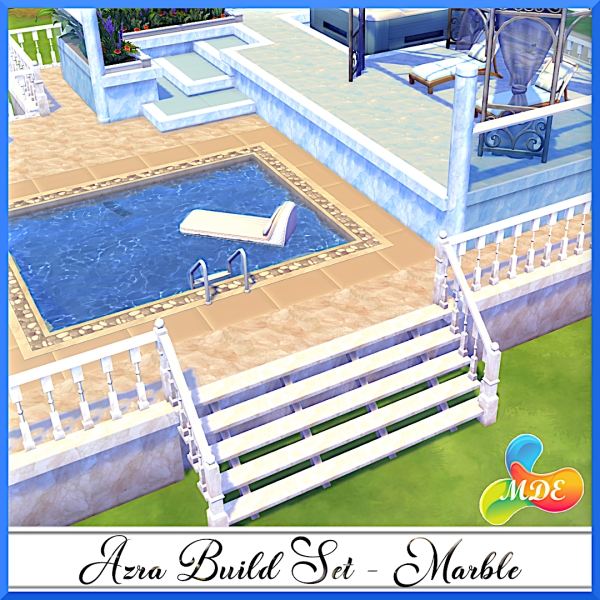 Mix Azra Build Set Marble by mde - The Sims 4 Custom Content
