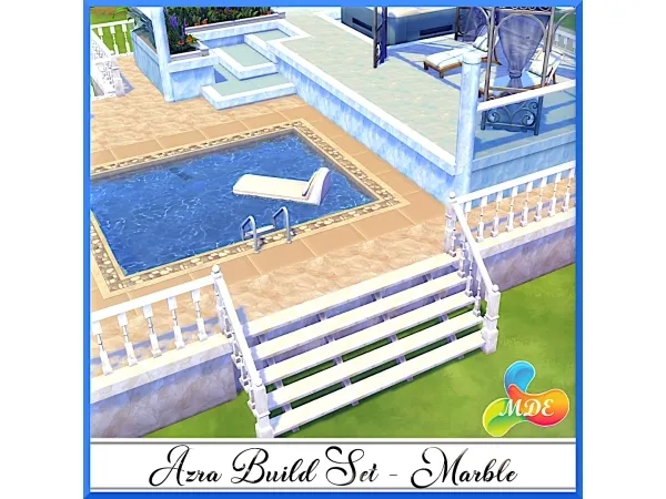 Mix Azra Build Set Marble - The Sims 4 Custom Content