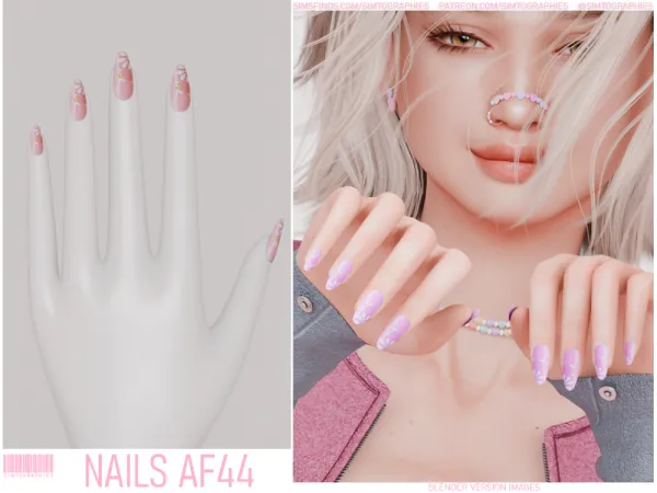 Alpha Nails AF44 - The Sims 4 Custom Content