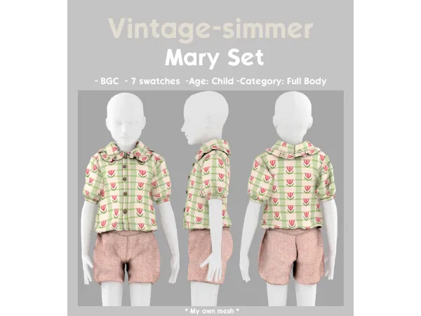 Alpha Alpha Set for Kids simmer by vintage - The Sims 4 Custom Content