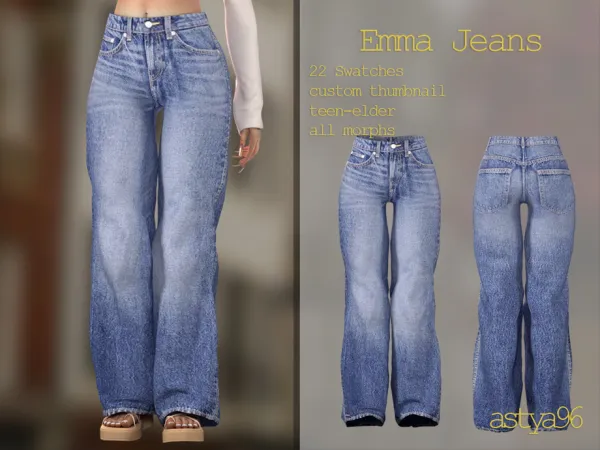 Alpha Emma Jeans by astya96cc - The Sims 4 Custom Content