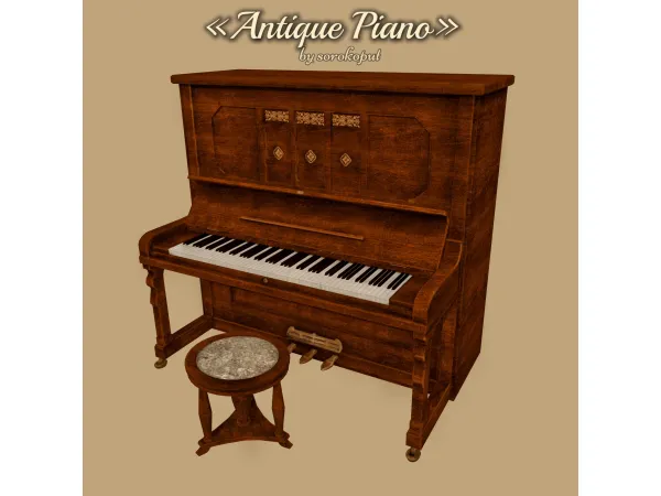 Alpha ANTIQUE PIANO by sorokoput - The Sims 4 Custom Content