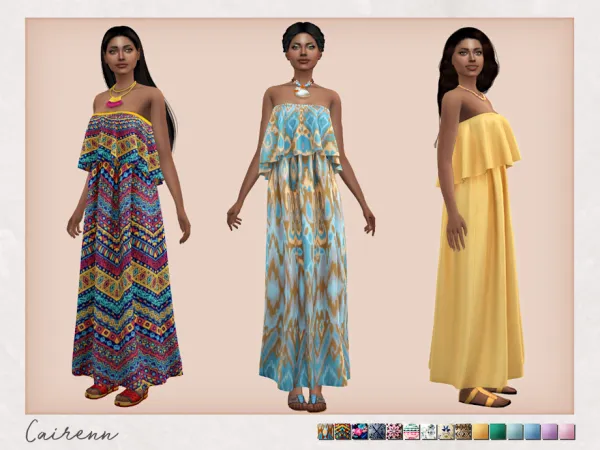 Alpha Bohemian Wedding Cairenn Dress - The Sims 4 Custom Content