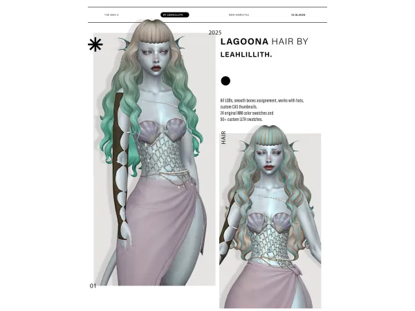 Maxis Match Lagoona Hairstyle by leahlillith - The Sims 4 Custom Content