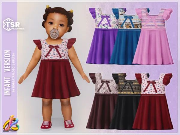 Mix Dress 320 Infant by RobertaPLobo - The Sims 4 Custom Content