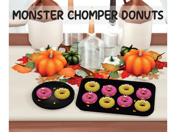 Maxis Match Monster Chomper Donuts by alwaysjustjay - The Sims 4 Custom Content