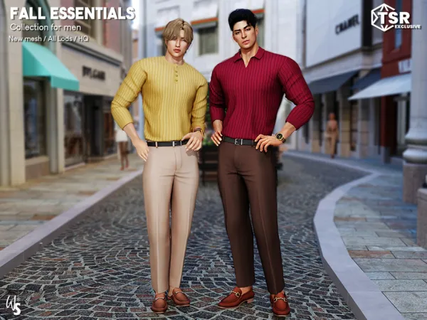 Alpha Fall Essentials Clothing Set for men - The Sims 4 Custom Content
